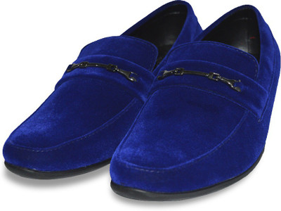 

the fox leather Velvet party wear Loafer Party Wear For Men(Blue