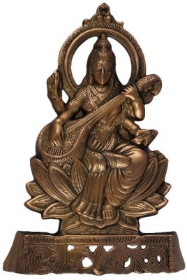 numeroastro Beautifully Handcrafted Goddess Saraswati Idol Decorative Showpiece  -  39 cm(Copper, Copper)