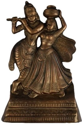 numeroastro Handcrafted & Beautiful Shri Radha Krishna Idol Decorative Showpiece  -  33 cm(Aluminium, Copper, Silver)