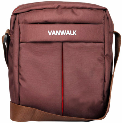 

VANWALK Men Casual Brown Nylon Sling Bag
