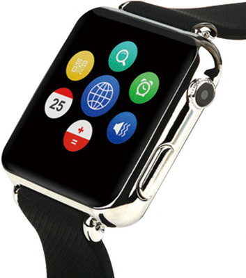 

CartBug Bluetooth Smart Watch Silver Smartwatch(Black Strap Free Size)