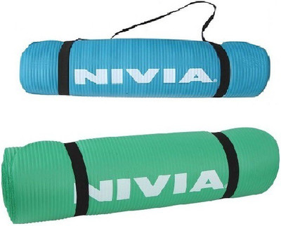 

Nivia Combo of Two, Two Yoga Mat (Blue) and (Green)- Multicolor 10 mm Yoga Mat