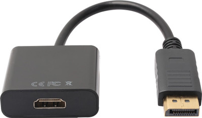 

LipiWorld TV-out Cable Display port DP Male to HDMI Female m/f Adapter Cable- DP Male to HDMI Female(Black, For Laptop)