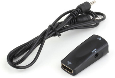 

LipiWorld TV-out Cable 1080p HDMI Female to VGA Female Adapter To VGA Converter Adapter With 3.5mm Stereo Audio (Black)(Black, For Computer)