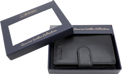 

lirova Men Black Genuine Leather Wallet(6 Card Slots)