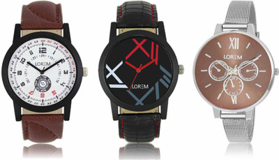 View LOREM LR-11-12-0214 Attractive Stylish Combo Watch  - For Men & Women Wrist Watches Price Online(LOREM)