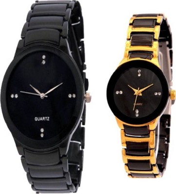 blutech full black for gents & gold black for ladies latest stylish combo Watch  - For Couple   Watches  (blutech)