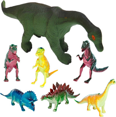 

Hang Shuntoys 10 inch Big and 3 inch Baby Dinosaurs Animals Plastic Toys for Kids ( 7 Pcs. Pack ) - HB6005-6(Multicolor)