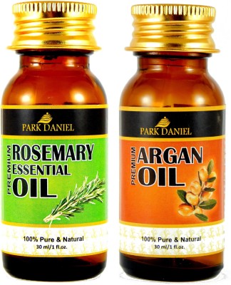 PARK DANIEL Premium Rosemary Essential Oil and Argan Carrier Oil Combo of 2 No. Bottles(60 ml)(60 ml)