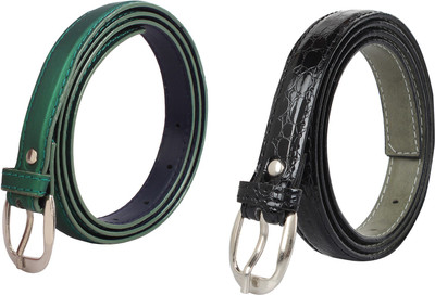 

Styles Creation Women Casual, Party Green, Black Artificial Leather Belt, Black;green