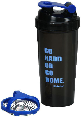 

iShake Black Body Blue Lid Speed gym bottle 700 ml Shaker(Pack of 1, Black, Blue)