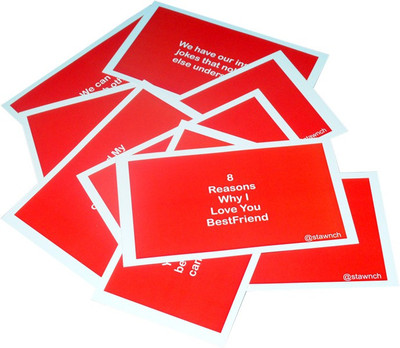 

stawnch STAWNCH 8 REASONS WHY I LOVE MY BEST FRIEND GIFT CARDS[SET OF 8 CARDS SIZE 6" X 3.5"] Greeting Card(Red, Pack of 1)
