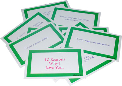 

stawnch 10 REASONS WHY I LOVE YOU [SET OF 10 CARDS SIZE 6"X 3.5"] Greeting Card(Green, Pack of 1)