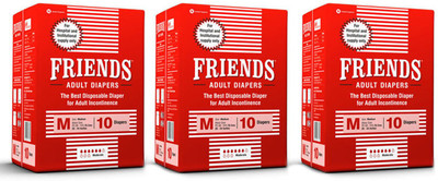 

Friends HOSPITAL FOR WAIST SIZE 28"-44" INCHES Adult Diapers - M(30 Pieces)
