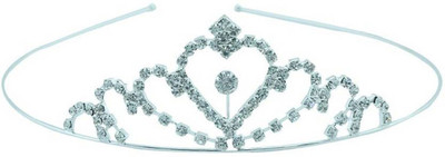

P17 collection Princess Crown Birthday Tiara With Crystals Hair Band Hair Band(Silver)