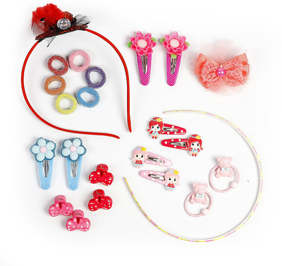 

sringhar Hair accessories for baby girls Hair Accessory Set, Hair Band, Hair Clip, Tic Tac Clip, Rubber Band(Multicolor)