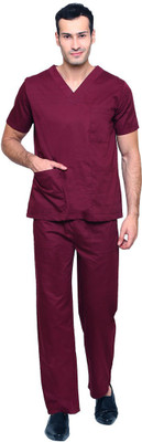 

Meded 100% cotton,V-Neck Top and Drawstring Cargo Pant, Comfort Fit (Medium / 38, Maroon) Shirt, Pant Hospital Scrub(Red M)