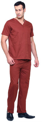 

Meded 100% cotton,V-Neck Top and Drawstring Cargo Pant, Comfort Fit (Medium / 38, Rust) Shirt, Pant Hospital Scrub(Brown M)