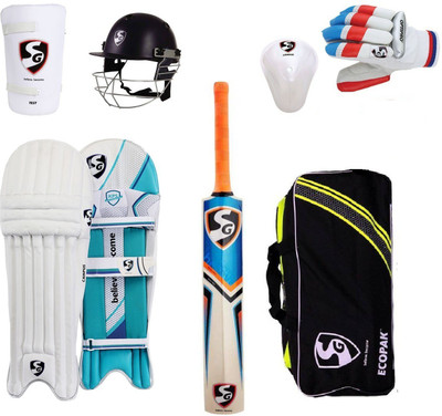 

SG Multicolor Economy Cricket Set Full Size (Senior) With Helmet Cricket Kit(Bat Size: Short Handle(Age Group 15+ Years))