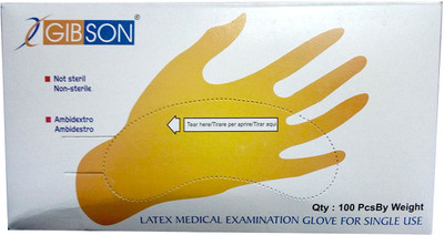 

Gibson LATEX MEDICAL EXAMINATION GLOVE FOR SINGLE USE Latex Examination Gloves(Pack of 100)