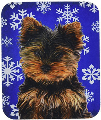 

Caroline's Treasures Winter Snowflakes Holiday Yorkie Puppy/Yorkshire Terrier MousePad Mousepad(Multicolor)