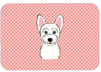 

Caroline's Treasures Checkerboard Pink Westie MousePad Mousepad(Multicolor)