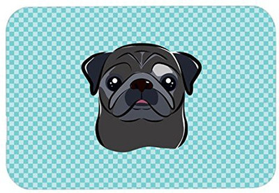 

Caroline's Treasures Checkerboard Blue Black Pug MousePad Mousepad(Multicolor)