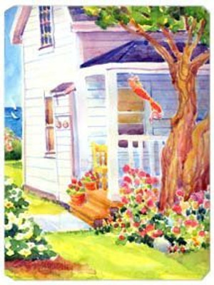 

Caroline's Treasures White Cottage House at The Lake or Beach MousePad Mousepad(Multicolor)