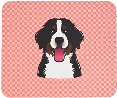 

Caroline's Treasures Checkerboard Pink Bernese Mountain Dog MousePad Mousepad(Multicolor)