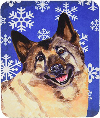 

Caroline's Treasures Norwegian Elkhound Winter Snowflakes MousePad Mousepad(Multicolor)
