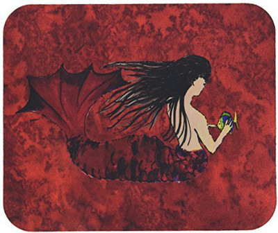 

Caroline's Treasures Black Haired Mermaid on Red MousePad Mousepad(Multicolor)