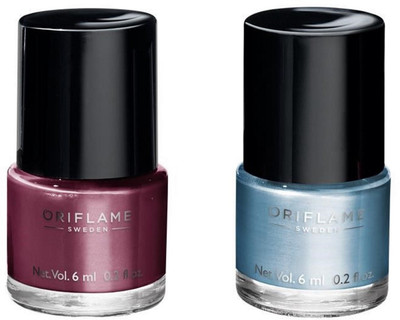 

Oriflame Sweden Pure Colour Nail Polish Mini Mauve Mirage, Marine Blue(Pack of 2)