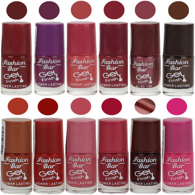 

Fashion Bar Stylish Color Nail polish Set Multicolor(Pack of 12)