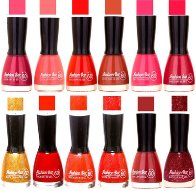 

Fashion Bar Morden shade Nail Polish Multicolor(Pack of 12)