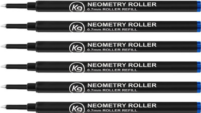 K-NINE Neometry Roller Refill(Pack of 6, Ink Color - Blue)