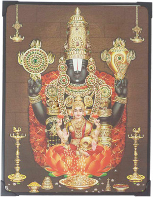 

R S Exports Lord Balaji And Lakshmi ( Red Garland ) Photo Frame ( 29 cm x 22.5 cm x 1 cm ) / Wall Hangings for Home Decor and Wall Decor / Photo Frames For Posters and Thanksgiving Wall Decorations / venkateswara perumal lakshmi laxmi asta ashta kuber kub