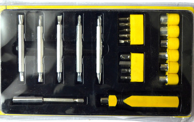 

Pin to Pen Imported Scredriver Set of 22 pieces Yellow Screwdriver Bit Set