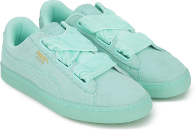 

Puma Suede Heart RESET Wn s sneaker For Women(Green, Aruba blue-aruba blue