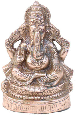 Apkamart Handicraft Lord Ganesh Statue - 15 Inch - Decorative Metal Ganesha Statue for Home Decor and Gifts Decorative Showpiece - 38 cm(Aluminium, Copper) Flipkart