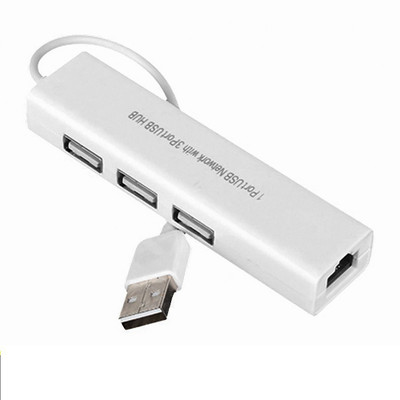 

LipiWorld TV-out Cable USB 2.0 to RJ45 10/100 Mbps Lan Card Ethernet Network Cable With 3 Ports Slim Hub for Windows PC With CD Driver(White, For Computer)