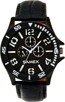 SAMEX LATEST STYILISH FASHIONABLE BIG SIZE NEWEST POPULAR DESIGNER BLACK ANALOG WATCH DISCOUNTED SALE PRICE Watch  - For Men   Watches  (SAMEX)