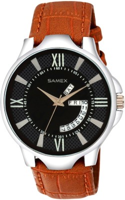 SAMEX LATEST STYLISH DAY DATE BIG DIAL DISCOUNTED STYLISH BROWN LEATHER BEST PRICE MENS WATCH SALE Watch  - For Men   Watches  (SAMEX)
