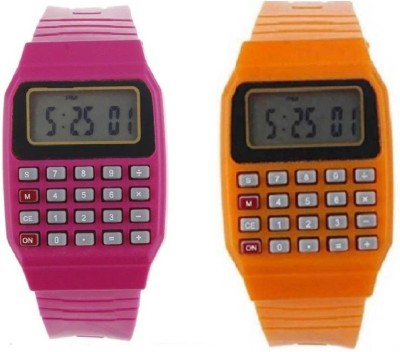 lavishable combo calculator pink orange OST1 calculator watches Watch - For Boys & Girls Watch  - For Boys & Girls   Watches  (Lavishable)