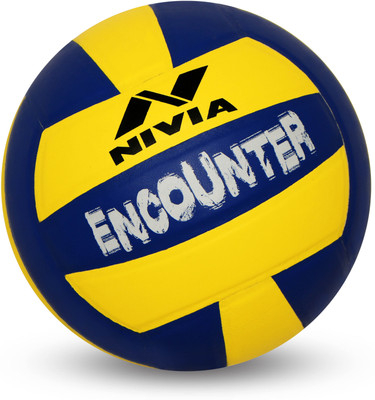 NIVIA Spikester (Encounter) Volleyball - Size: 4(Pack of 1, Blue, Yellow)
