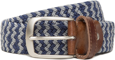 

Flying Machine Men Casual Blue Fabric Belt, Medium blue and grey