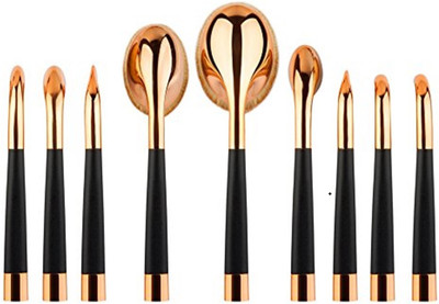 

Puna Store 9 Piece Cosmetic Oval Brush Set - Premium Quality (Rose GOLD)(Pack of 9)