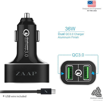 Zaap 3.0 Amp Turbo Car Charger