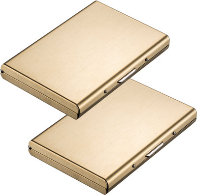Stealodeal |Pack of 2|Gold Special Edition Metal Debit/Credit 6 Card Holder(Set of 2, Gold)
