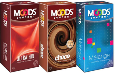 Moods Ultrathin, Choco and Melange Condom(Set of 3, 36S)