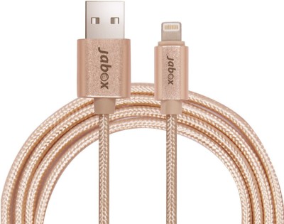 JABOX Micro USB Cable 2 A 1 m 1 Meter Long Nylon Braided Fast charging Lightning(Compatible with Mobile, Ipad, Laptop, Gold, One Cable)